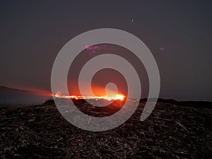 Lave Lake Erta Ale at Night