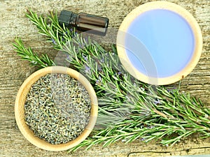 Lavender with aroma oil photo