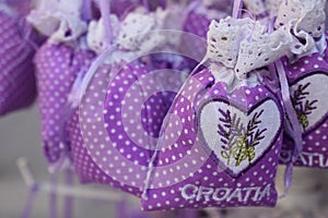 Lavender bags with the inscription Zagreb.