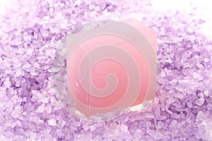 Lavender bar soap and salt