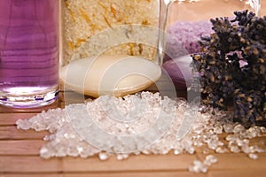 Lavender bath items.