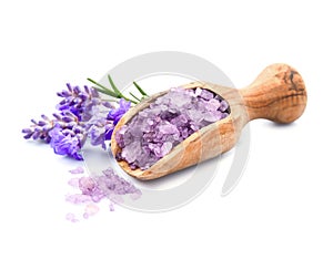 Lavender bath salt and lavender flower