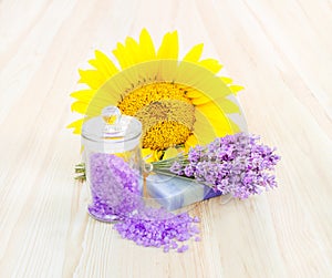 Lavender bath salt and soap.