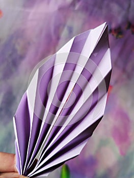 Lavender color origami leaf