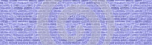 Lavender color rough brick wall texture. Pastel purple old masonry wide wallpaper. Panoramic background