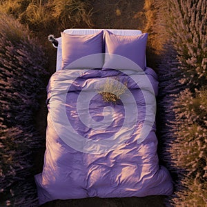Lavender Dreams: Aerial Oasis with a Kingsize Bed Retreat photo