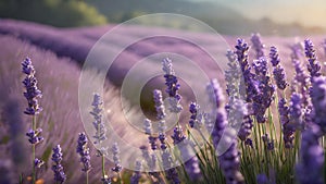 Lavender dreams dilly photo realistic landscape. The feeling of summer. Generative AI.