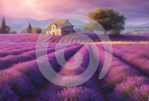 lavender field at sunset