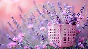 Lavender Fields: Panoramic Banner with Essential Oil