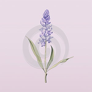 Lavender Flower Illustration: Elegant Composition In Hyacinthe Rigaud Style