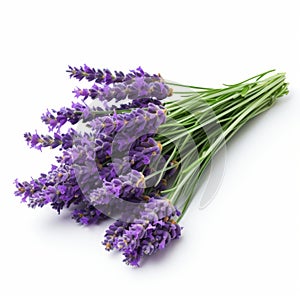 Youthful Energy: Lavender Flowers On White Background photo