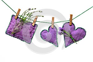 Lavender flowers and cushions