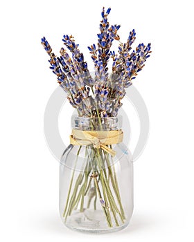 Lavender flowers. Dried lavender in the bottle. Plant good for aromatherapy, spa, essential oil, cosmetics, perfume