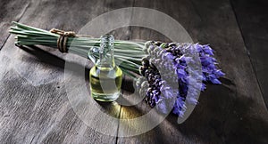 Lavender flowers and essential oil