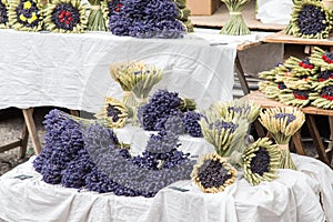 Lavender flowers for sale at a market in Provence, France