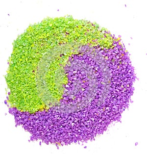 Lavender and green tea sea salt in yin-yang sign