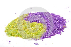 Lavender and green tea sea salt in yin-yang sign