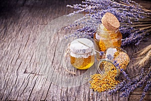 Lavender honey with bee pollen
