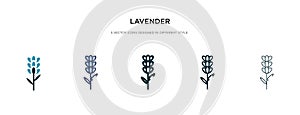 Lavender icon in different style vector illustration. two colored and black lavender vector icons designed in filled, outline,