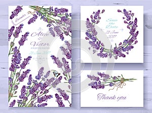 Lavender invitations set