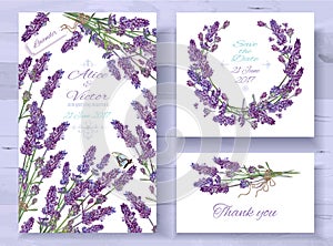 Lavender invitations set photo