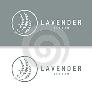 Lavender Logo Elegant Purple Flower Plant Illustration Floral Ornament Design