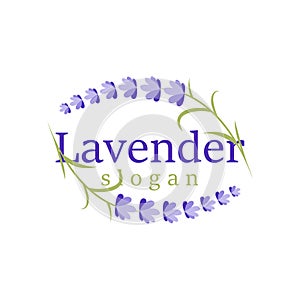 Lavender Logo Elegant Purple Flower Plant Illustration Floral Ornament Design