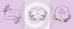 lavender and magnolia design with curve line and heart shape