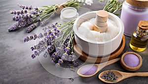 Lavender: nourish your senses with care, a concept for cosmetic imagery. Generated with AI