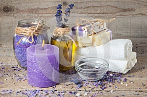 Lavender oil, lavender flowers, handmade soap