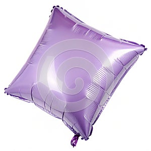 Lavender rectangular foil balloon isolated on white