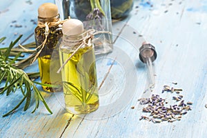 Lavender and rosemary essentials oils