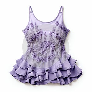Lavender Ruffled Top: Rococo-inspired Tank Dress With Hyper Realistic Details