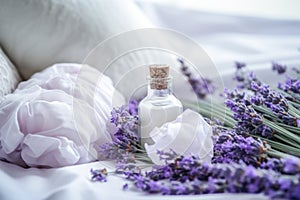 lavender sachets near a white pillow