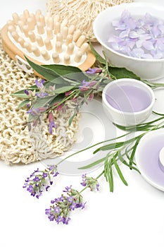Lavender, sage and spa massage set