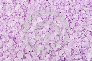 Lavender salt natural spa products and decor for bath. Macro