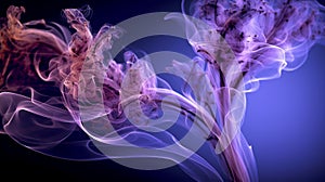 lavender smoke gently dancing against a dark backdrop, Generative AI