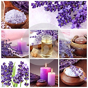 Lavender spa collage