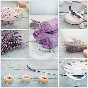 Lavender spa collage