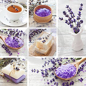 Lavender spa collage