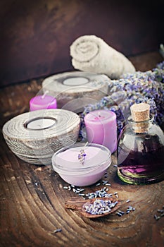 Lavender spa setting
