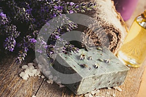 Lavender spa setting