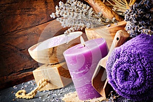 Lavender spa setting