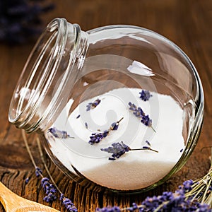 Lavender Sugar with Lavender Flowers