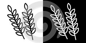 Lavender thin line vector icon set