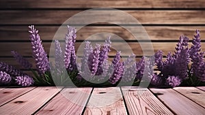 Lavender Wood Background: Photo Realistic Planks On Wooden Table photo