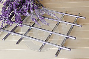 Lavender on wooden background