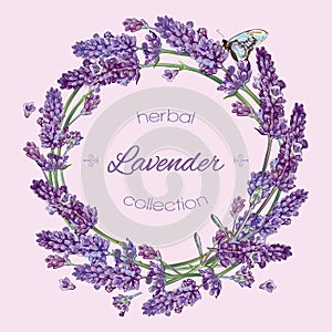 Lavender wreath banner