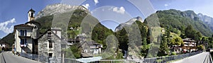 Lavertezzo in Verzasca valley, Ticino, Switzerland panorama