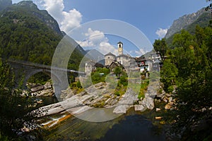 Lavertezzo village, Valle Verzasca, Ticino, Switzerland